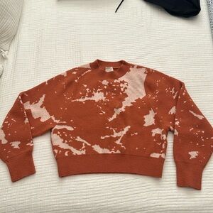 Kerisma Burnt Orange and Cream Abstract Crewneck Sweater
